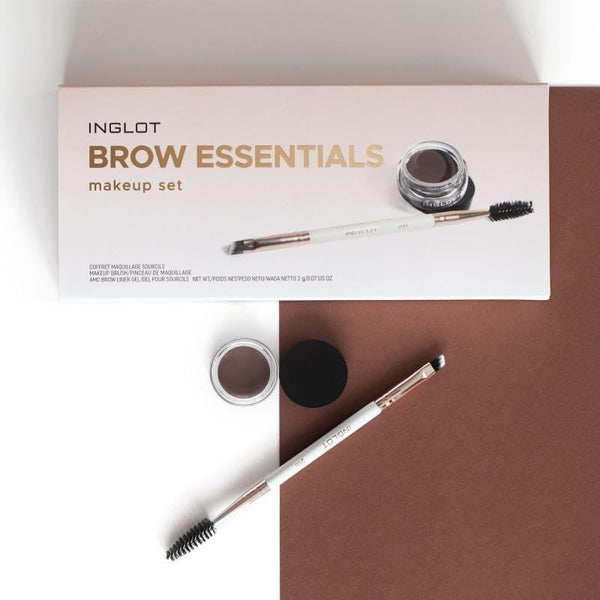 INGLOT COSMETICS Brow Kit Eyebrow Set, 31T Beveled Brush + Eyebrow Fixing, Savings Pack