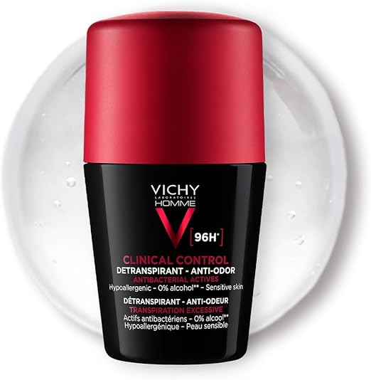 Vichy Men's Clinical Control 96HR Protection Anti-Perspirant Roll On Deodorant 50ml