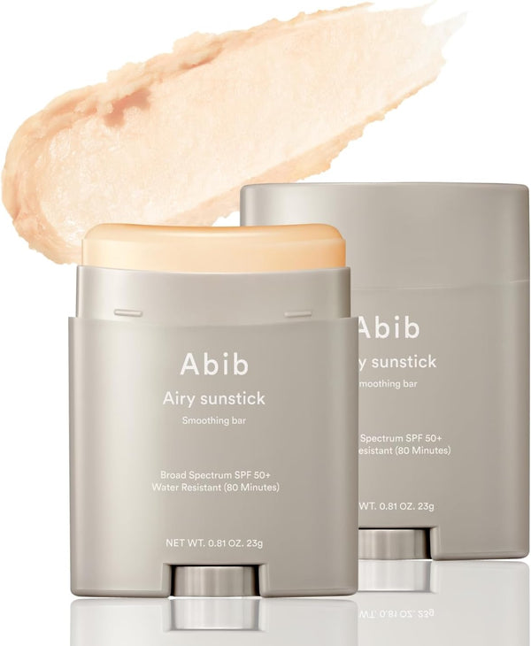 Abib Airy Sunstick Smoothing Bar SPF50 | Non-Sticky Matte Finish Sun Protection for Face and Body, Long-lasting Korean Sun Stick