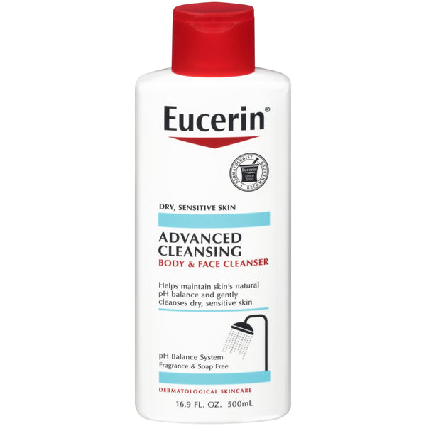 Eucerin Advanced Cleansing Body & Face Cleanser - Fragrance & Soap Free for Dry, Sensitive Skin - 16.9 fl. oz Bottle