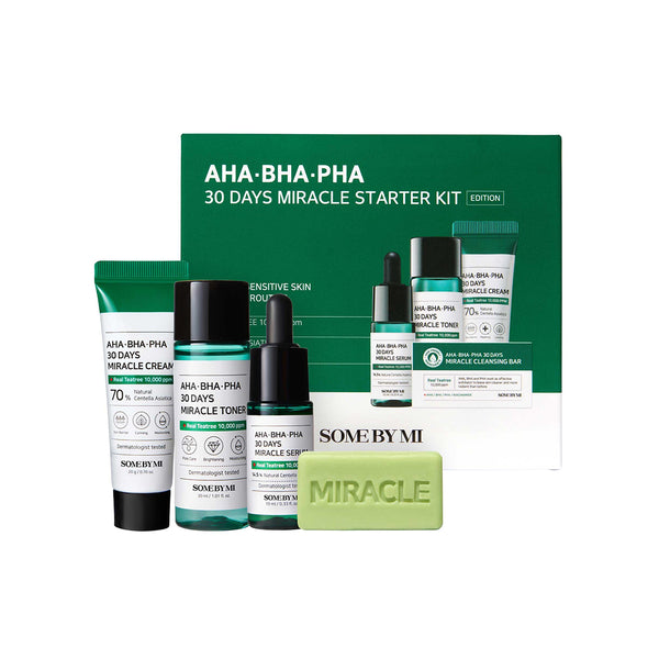 Some By Mi AHA-BHA-PHA 30 Days Miracle Starter Kit (Toner 30ml, Serum 10ml, Cream 20g, Cleansing Bar 30g)