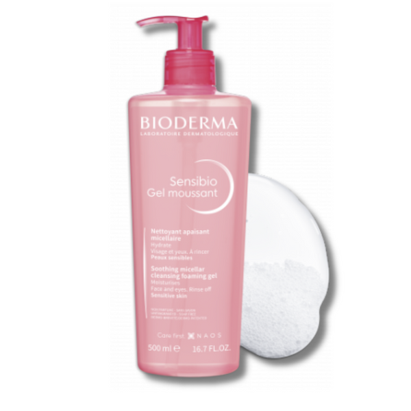 BioDerma Sensibio Soothing Micellar Cleansing Foaming Gel For Sensitive Skin, 500 ml