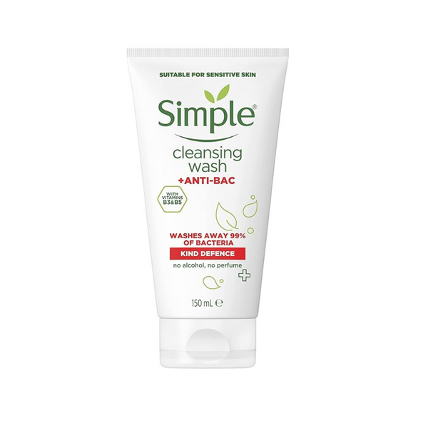 Simple Kind Defence +ANTI-BAC Cleansing Face Wash, 150ml